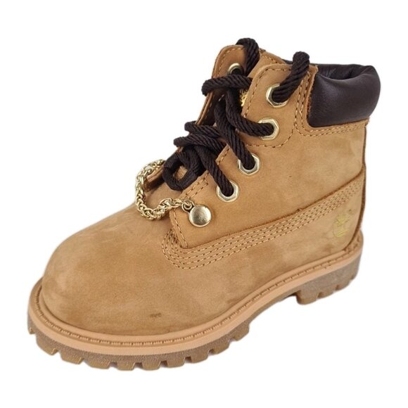 Timberland 6In Premium TODDLER Boots Outdoors Wheat Gold Leather Size 4C - Picture 2 of 10